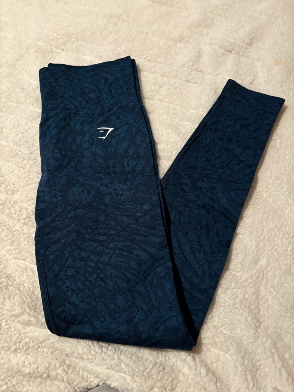 Gymshark Dark Navy Animal-Print High-Rise Leggings
